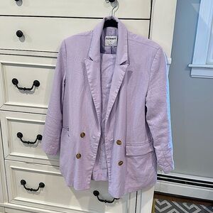 Old Navy Double Breasted Linen Blazer & Extra High Waisted Wide-leg pants.